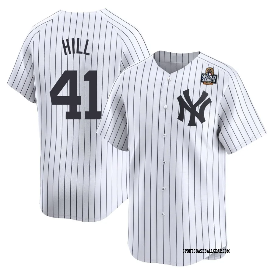Tim Hill Men's New York Yankees White Limited Yankee Home 2024 World Series Jersey