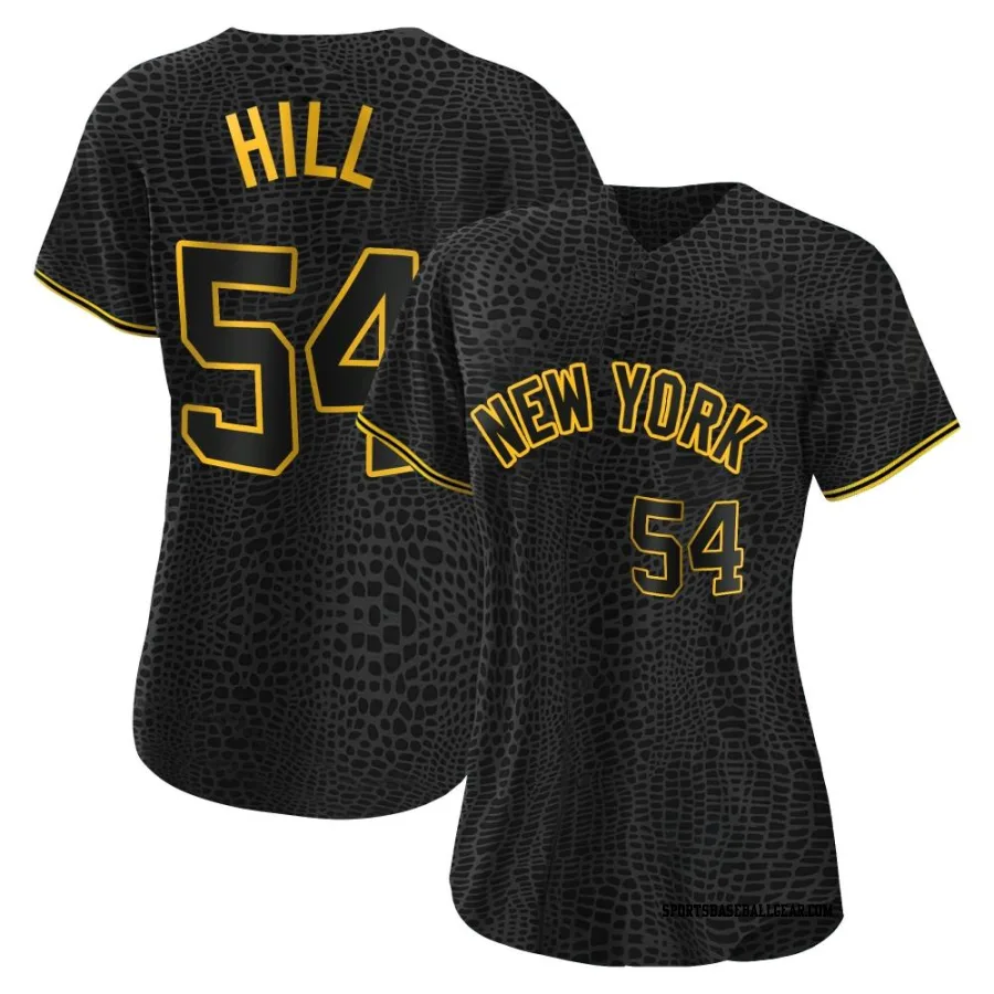 Tim Hill Women's New York Yankees Black Authentic Snake Skin City Jersey