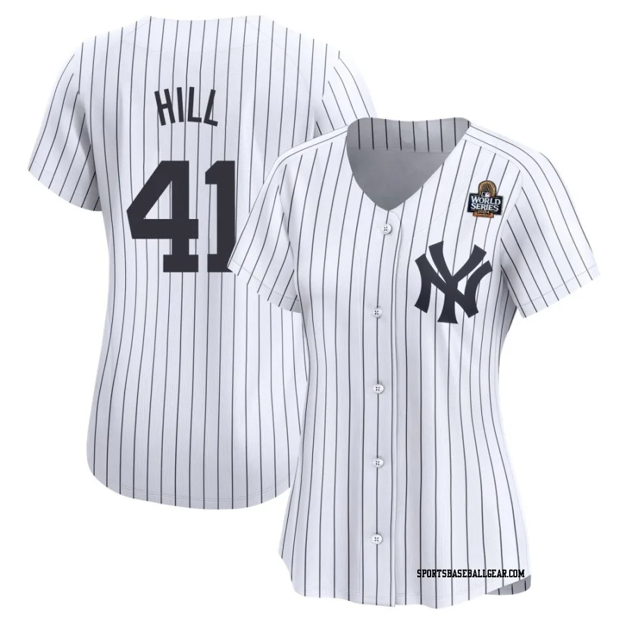Tim Hill Women's New York Yankees White Limited Yankee Home 2024 World Series Jersey
