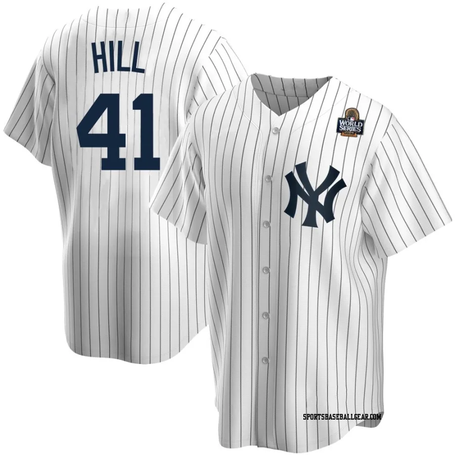 Tim Hill Youth New York Yankees White Replica Home 2024 World Series Jersey