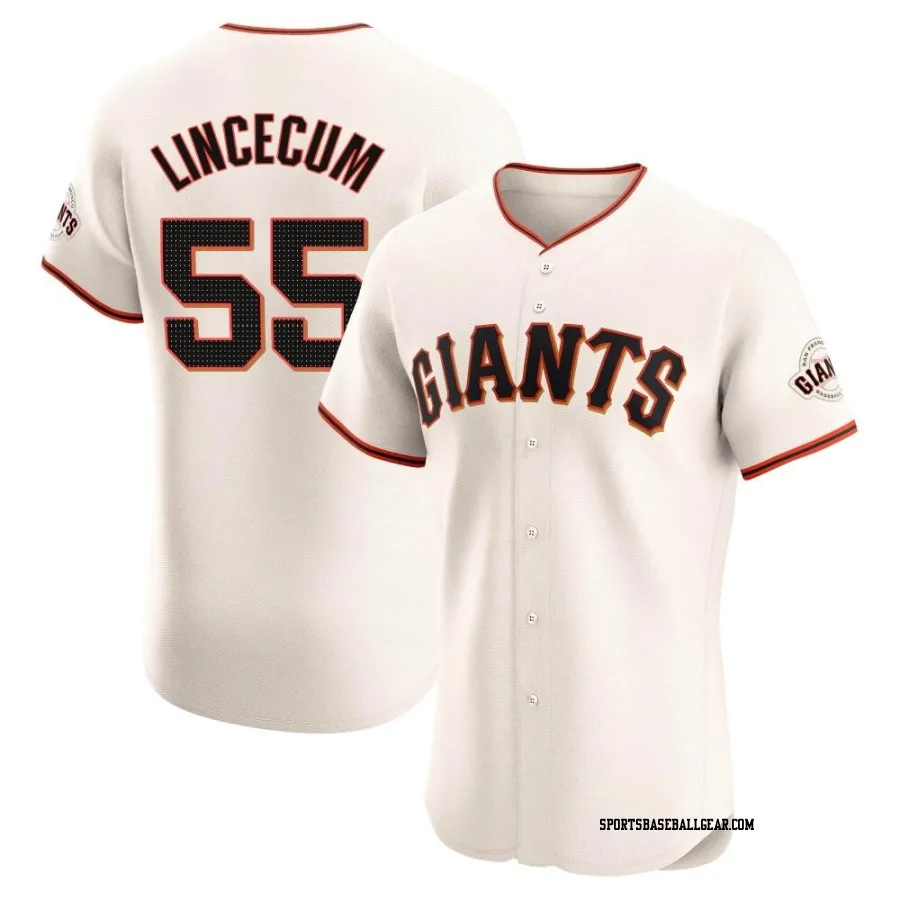 Tim Lincecum Men's San Francisco Giants Cream Elite Home Jersey