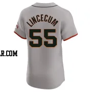 Tim Lincecum Men's San Francisco Giants Gray Elite Road Jersey