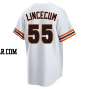 Tim Lincecum Men's San Francisco Giants White Limited Throwback Cooperstown Collection Jersey