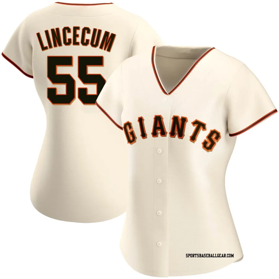Tim Lincecum Women's San Francisco Giants Cream Replica Home Jersey