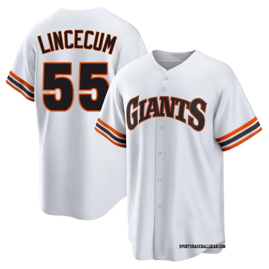 Tim Lincecum Youth San Francisco Giants White Limited Throwback Cooperstown Collection Jersey