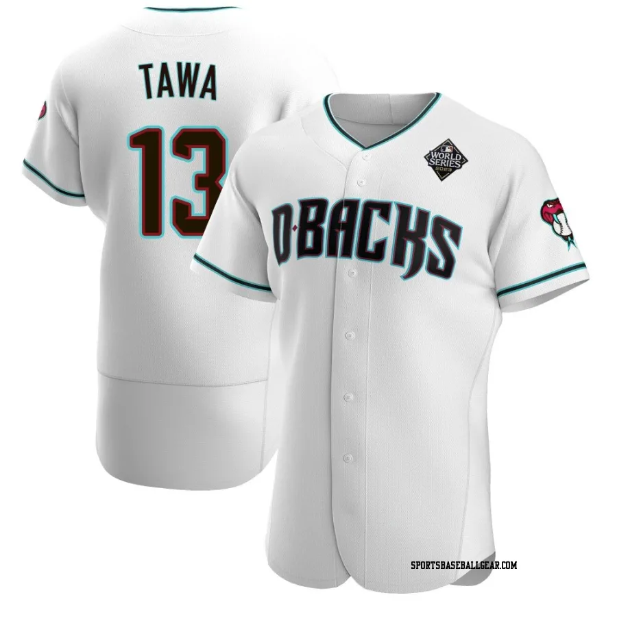 Tim Tawa Men's Arizona Diamondbacks White Authentic Teal Alternate 2023 World Series Jersey