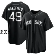 Tim Wakefield Men's Boston Red Sox Black/White Replica Jersey