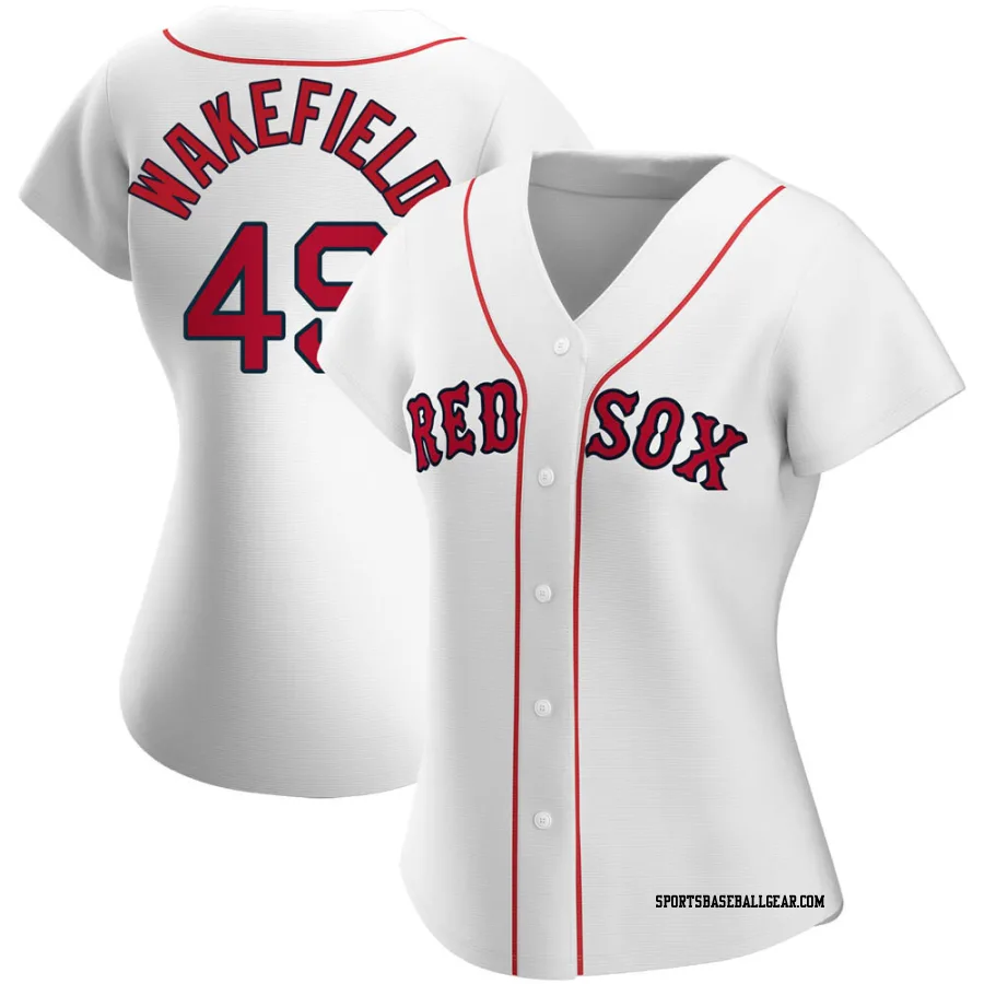 Tim Wakefield Women's Boston Red Sox White Authentic Home Jersey