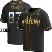 Timothy Tawa Men's Arizona Diamondbacks Black Golden Replica Alternate 2023 World Series Jersey