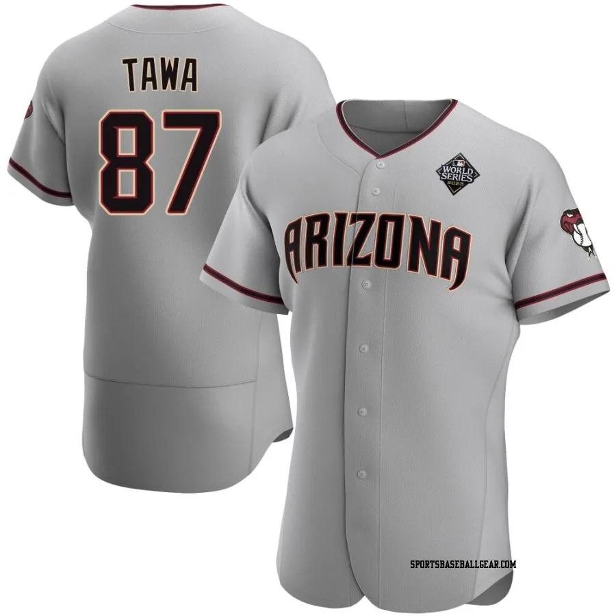 Timothy Tawa Men's Arizona Diamondbacks Gray Authentic Road 2023 World Series Jersey