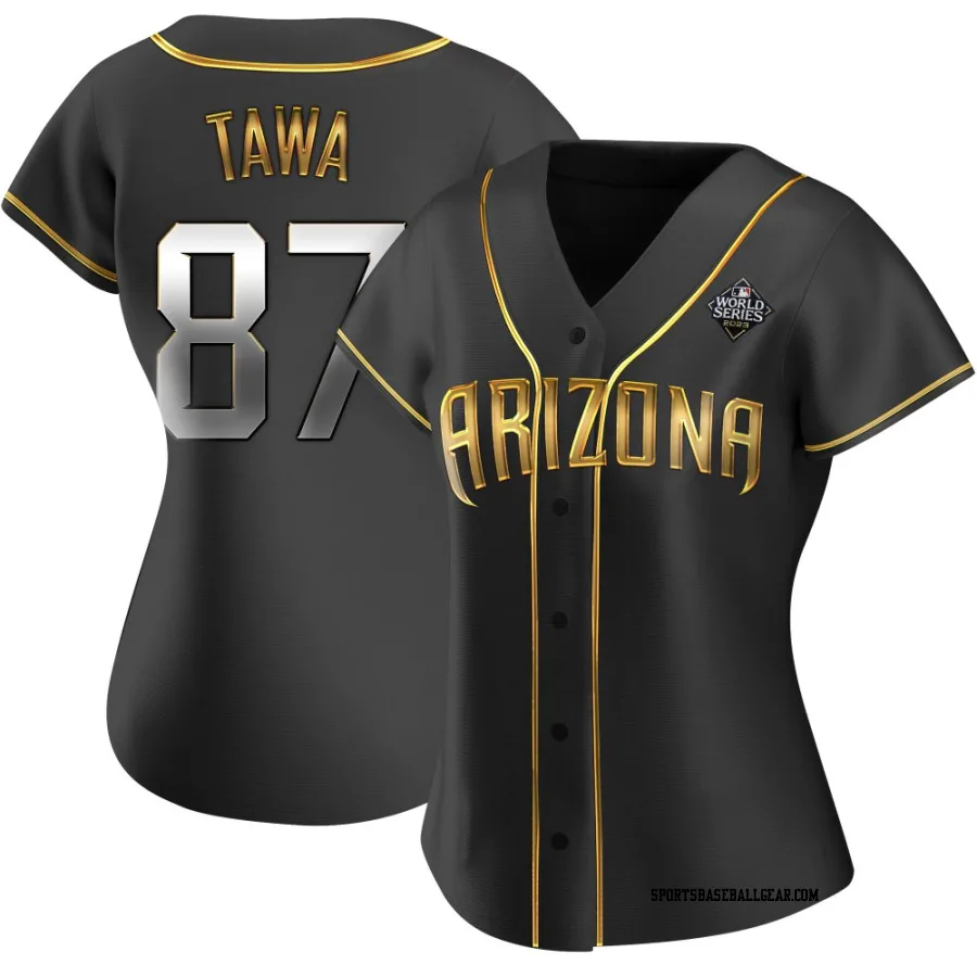 Timothy Tawa Women's Arizona Diamondbacks Black Golden Replica Alternate 2023 World Series Jersey