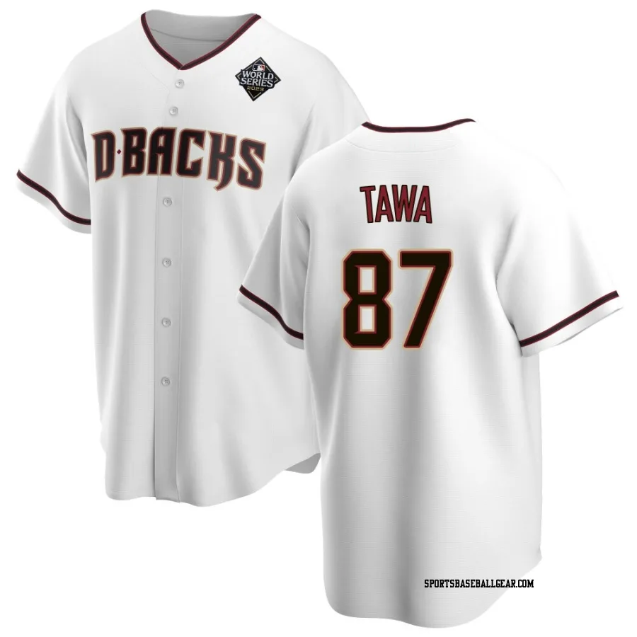 Timothy Tawa Youth Arizona Diamondbacks White Replica Home 2023 World Series Jersey