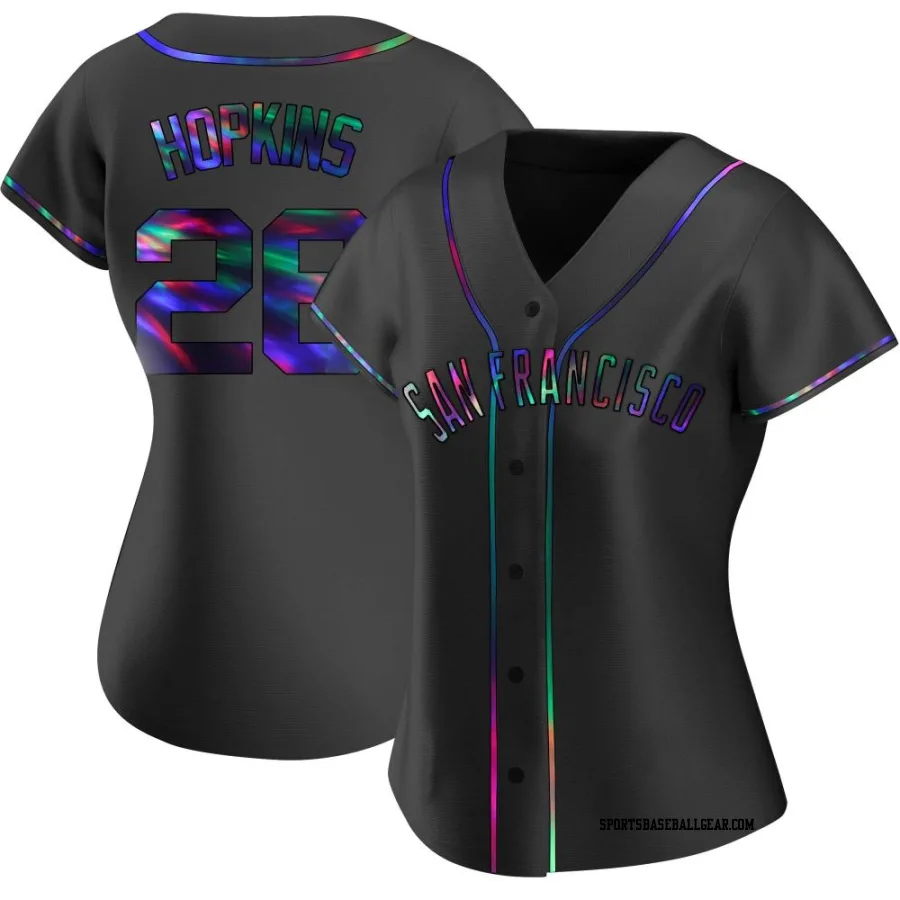 TJ Hopkins Women's San Francisco Giants Black Holographic Replica Alternate Jersey