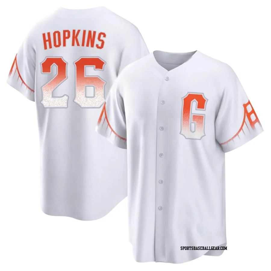 TJ Hopkins Youth San Francisco Giants White Replica 2021 City Connect Jersey