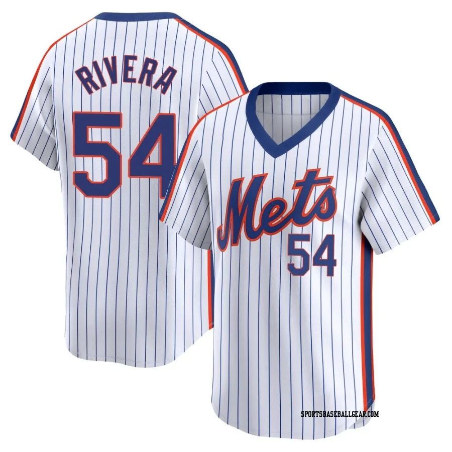 T.J. Rivera Men's New York Mets White Limited Cooperstown Collection Jersey