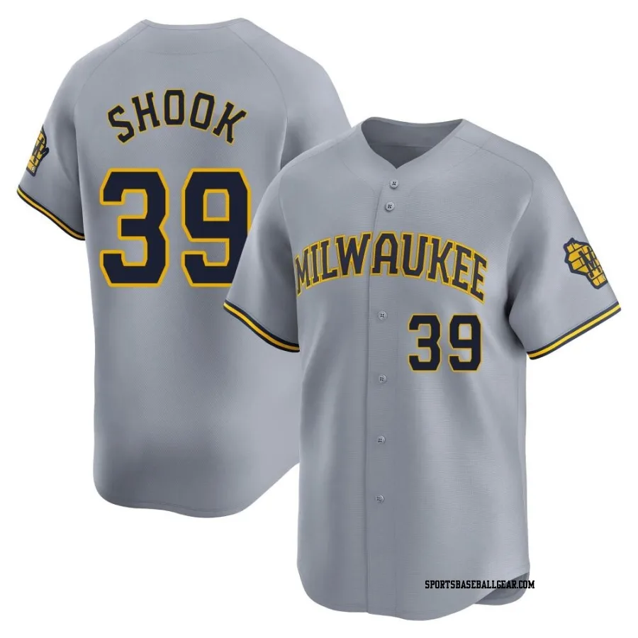 TJ Shook Youth Milwaukee Brewers Gray Limited Away Jersey