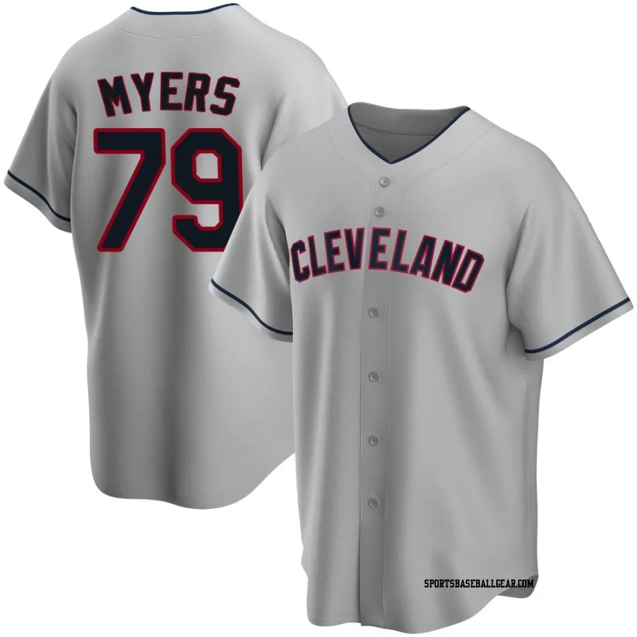 Tobias Myers Men's Cleveland Guardians Gray Replica Road Jersey