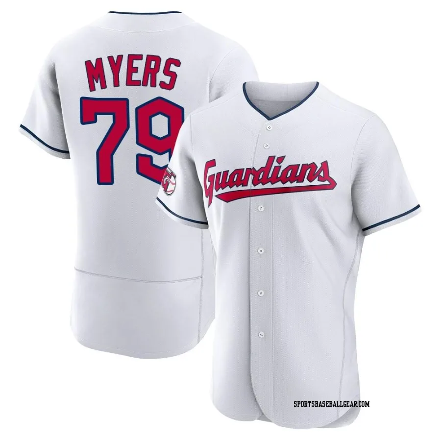 Tobias Myers Men's Cleveland Guardians White Authentic Home Jersey
