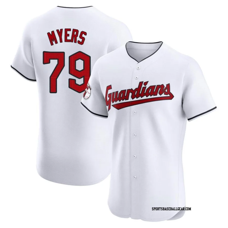 Tobias Myers Men's Cleveland Guardians White Elite Home Jersey