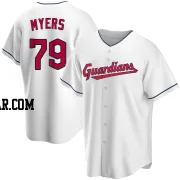 Tobias Myers Youth Cleveland Guardians White Replica Home Jersey