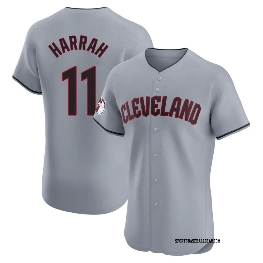 Toby Harrah Men's Cleveland Guardians Gray Elite Road Jersey