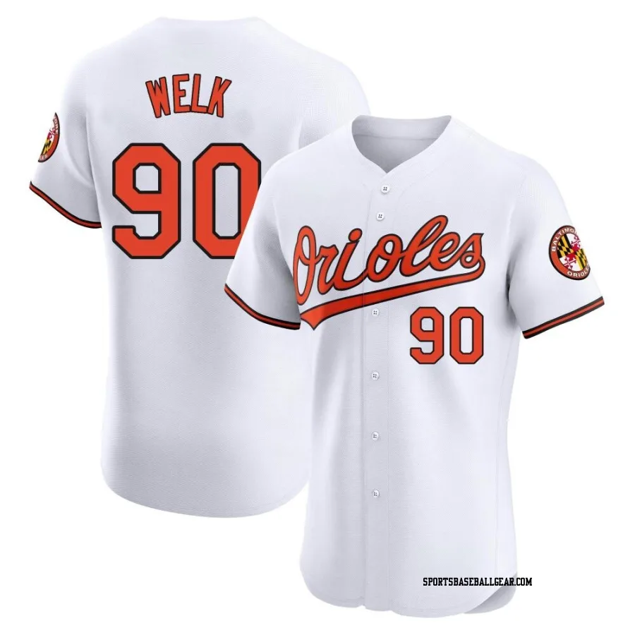 Toby Welk Men's Baltimore Orioles White Elite Home Jersey
