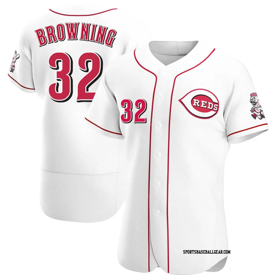 Tom Browning Men's Cincinnati Reds White Authentic Home Jersey