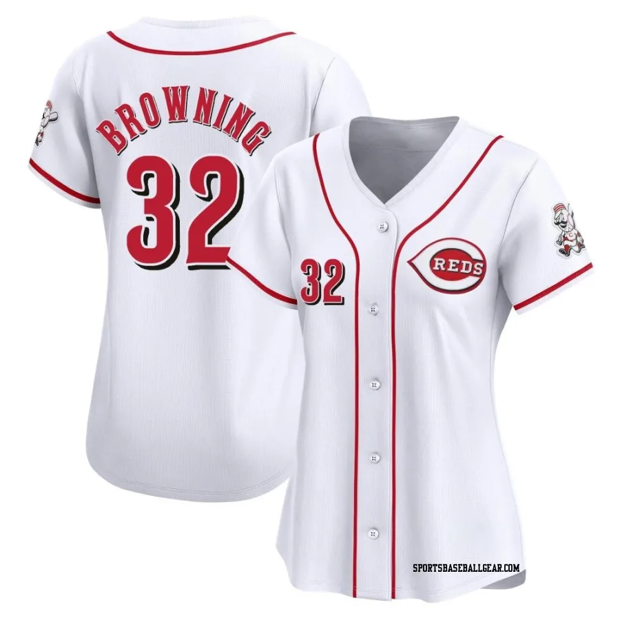 Tom Browning Women's Cincinnati Reds White Limited Home Jersey