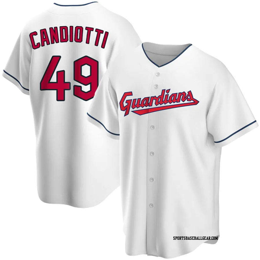 Tom Candiotti Men's Cleveland Guardians White Replica Home Jersey