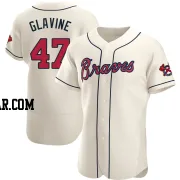 Tom Glavine Men's Atlanta Braves Cream Authentic Alternate Jersey