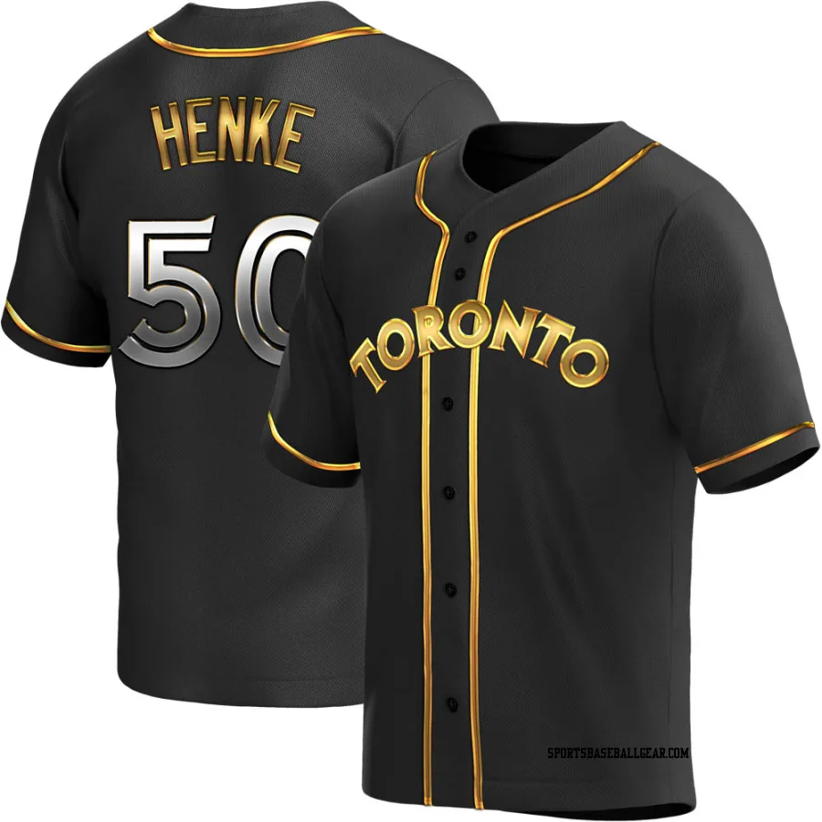 Tom Henke Youth Toronto Blue Jays Black Golden Replica Alternate Jersey