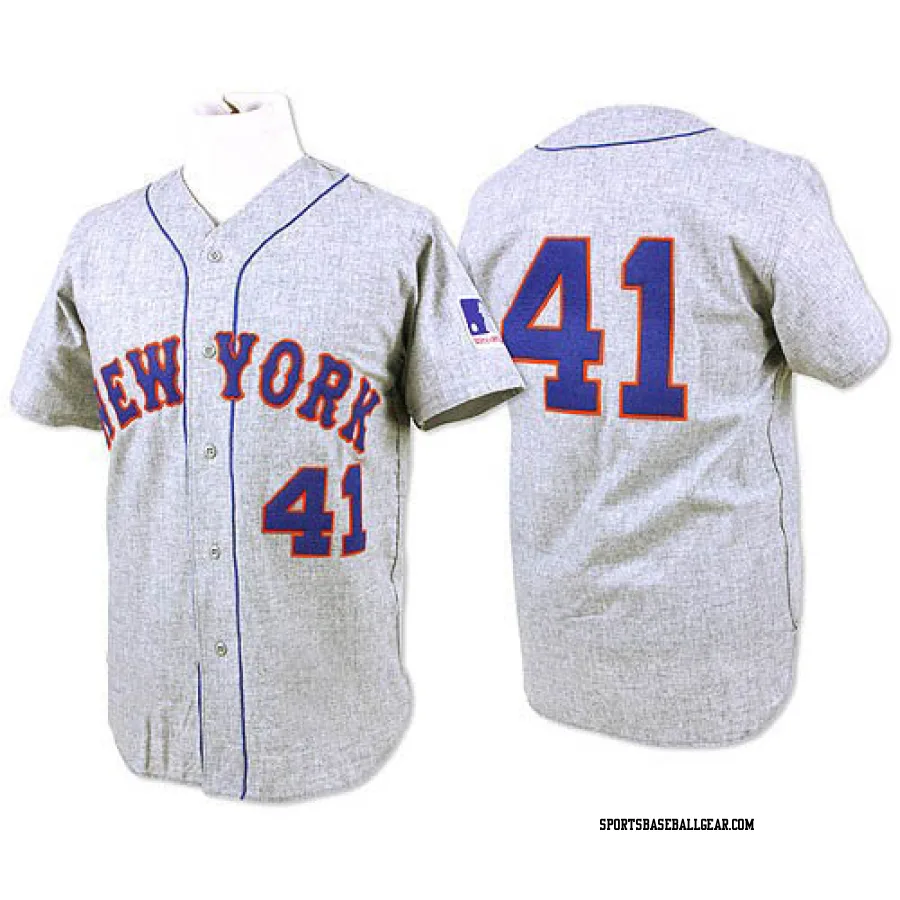 Tom Seaver Men's New York Mets Grey Replica 1969 Throwback Jersey