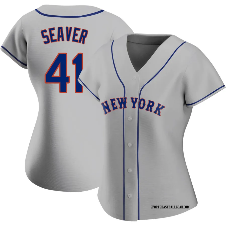 Tom Seaver Women's New York Mets Gray Authentic Road Jersey