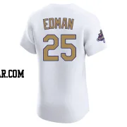 Tommy Edman Men's Los Angeles Dodgers Gold Elite White 2025 Collection Jersey
