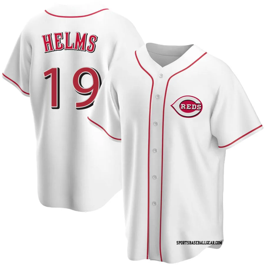 Tommy Helms Youth Cincinnati Reds White Replica Home Jersey