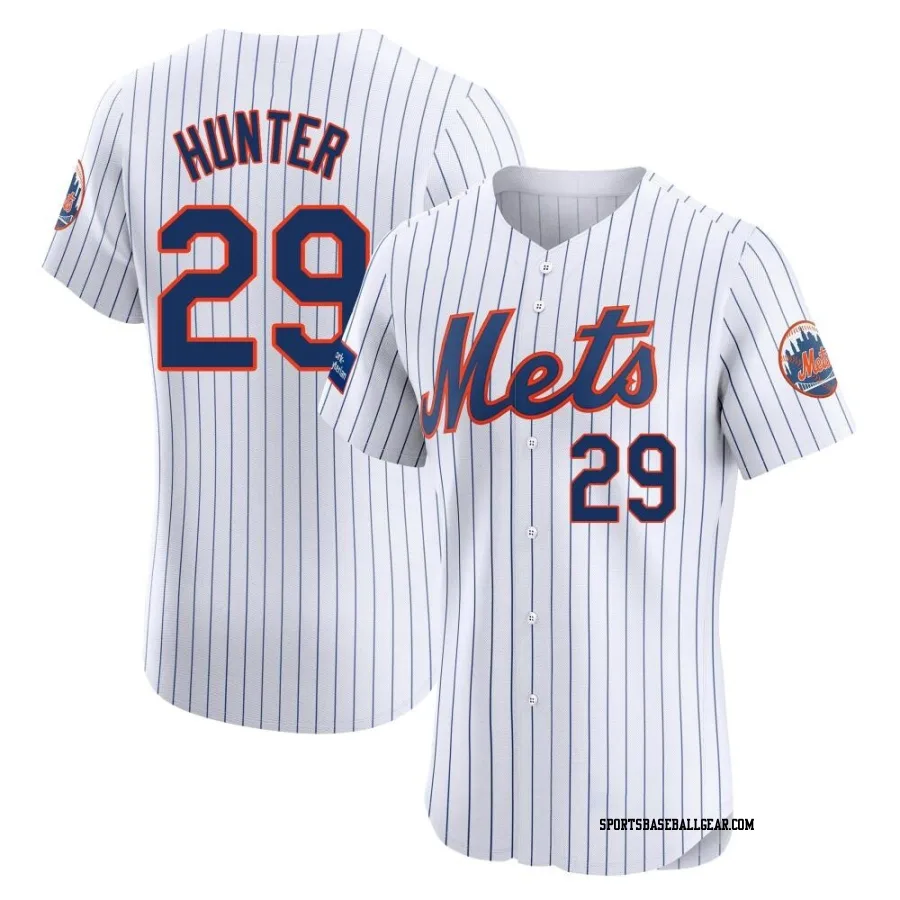 Tommy Hunter Men's New York Mets White Elite Home Patch Jersey