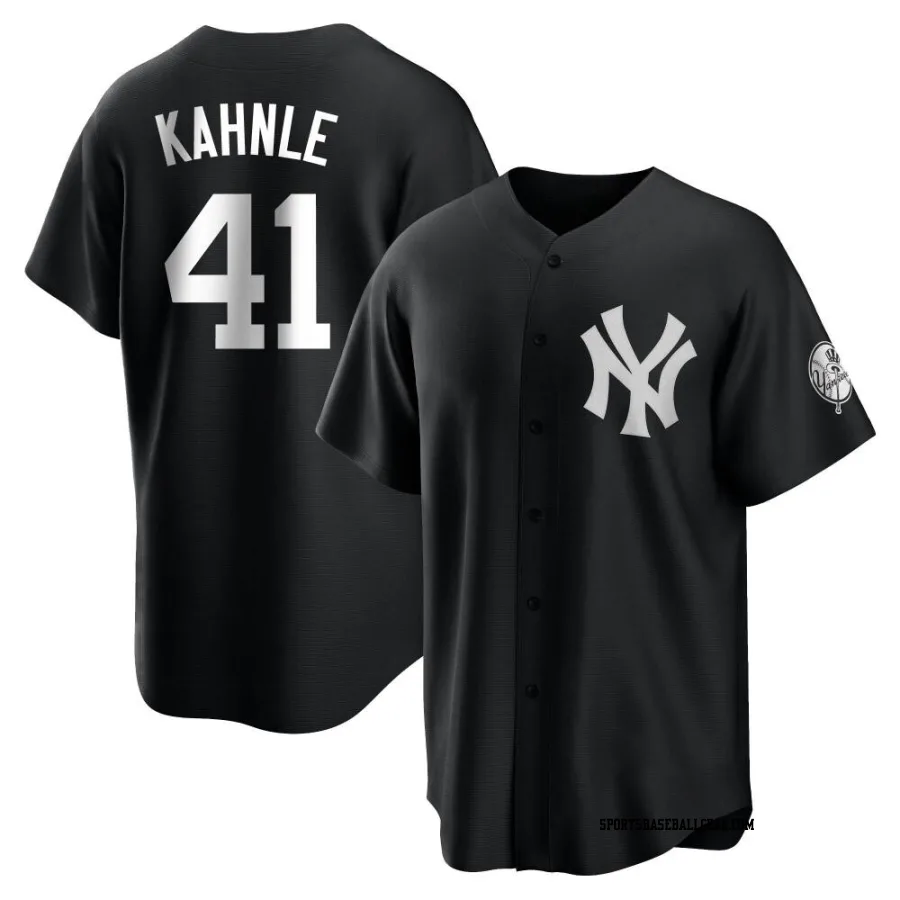 Tommy Kahnle Youth New York Yankees Black/White Replica Jersey