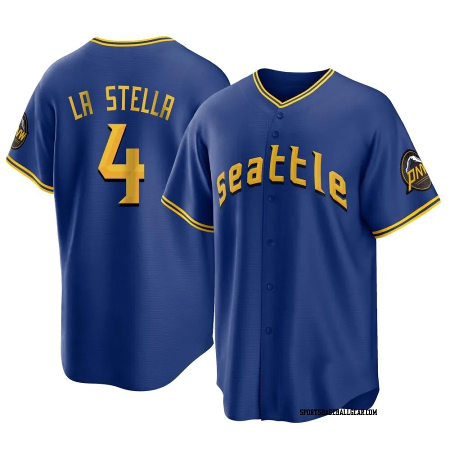 Tommy La Stella Men's Seattle Mariners Royal Replica 2023 City Connect Jersey