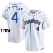 Tommy La Stella Men's Seattle Mariners White Limited Throwback Cooperstown Collection Jersey