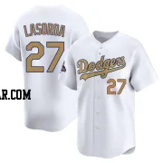 Tommy Lasorda Men's Los Angeles Dodgers Gold Limited White 2025 Collection Jersey