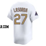 Tommy Lasorda Men's Los Angeles Dodgers Gold Limited White 2025 Collection Jersey