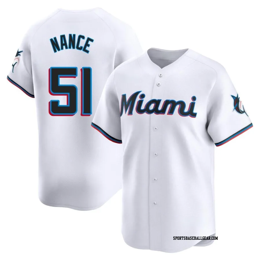 Tommy Nance Men's Miami Marlins White Limited Home Jersey