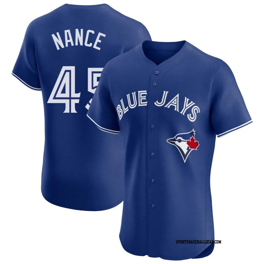 Tommy Nance Men's Toronto Blue Jays Royal Elite Alternate Jersey