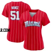 Tommy Nance Women's Miami Marlins Red Authentic 2021 City Connect Jersey