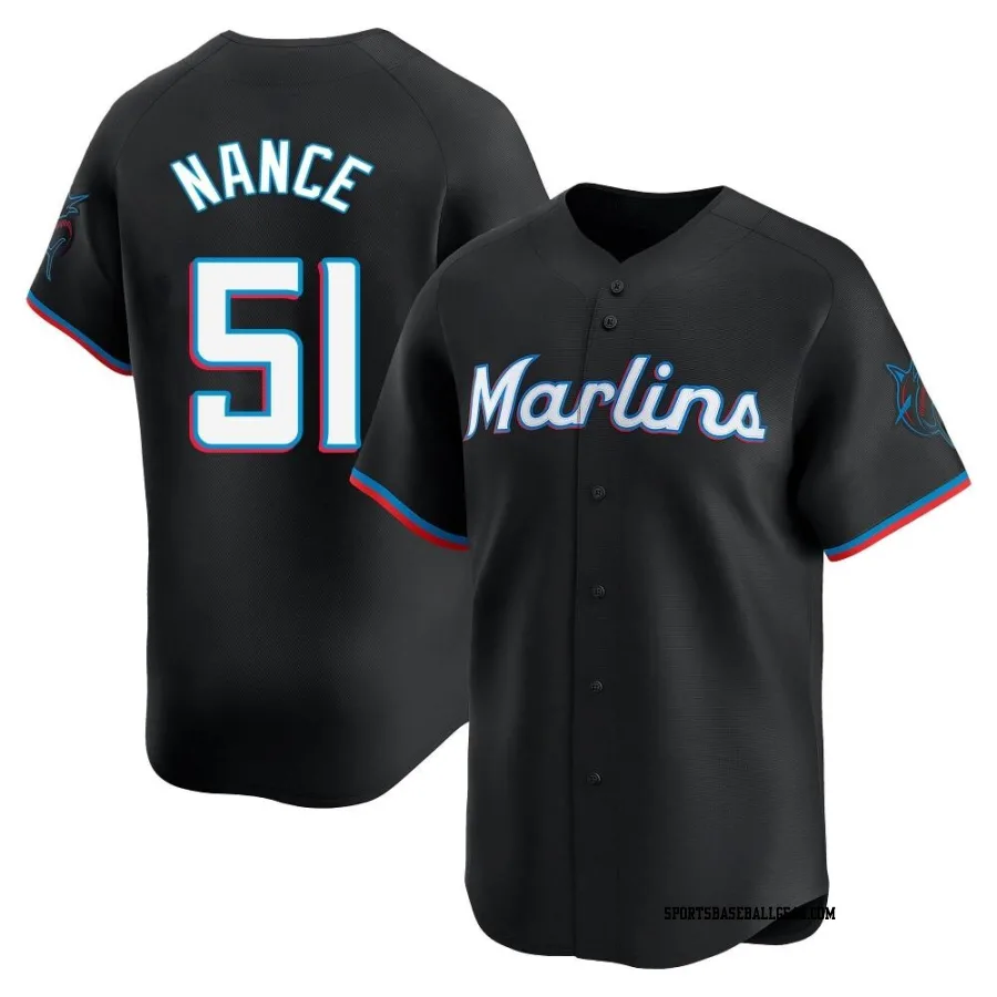 Tommy Nance Youth Miami Marlins Black Limited Alternate Jersey
