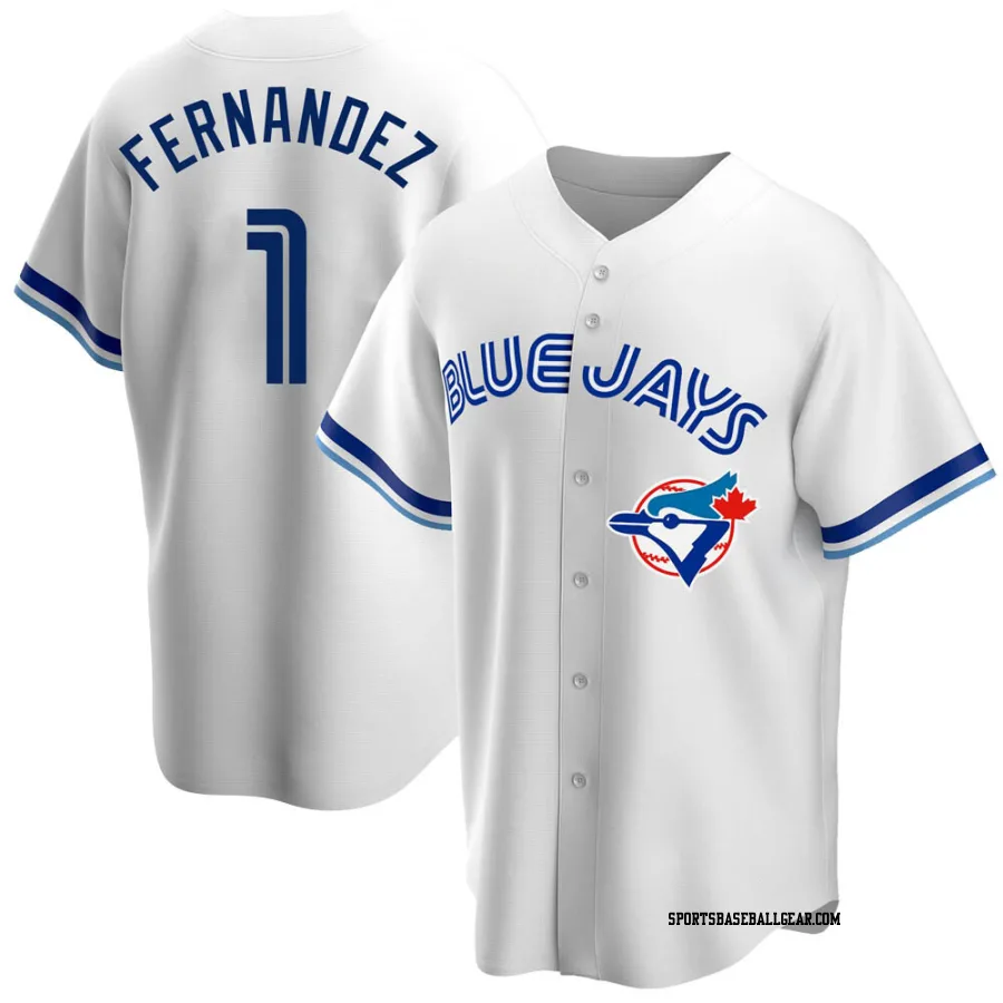 Tony Fernandez Men's Toronto Blue Jays White Replica Home Cooperstown Collection Jersey