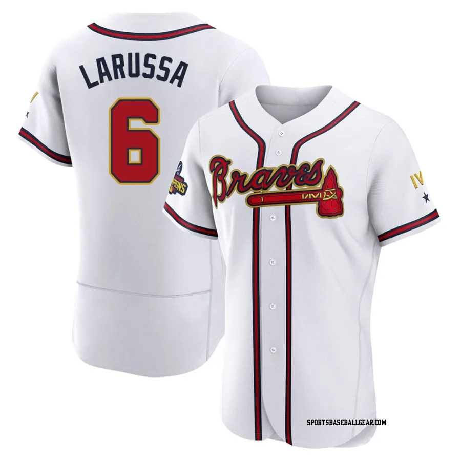 Tony Larussa Men's Atlanta Braves Gold Authentic White 2022 Program Jersey