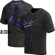 Tony Larussa Men's Oakland Athletics Black Holographic Replica Alternate Jersey