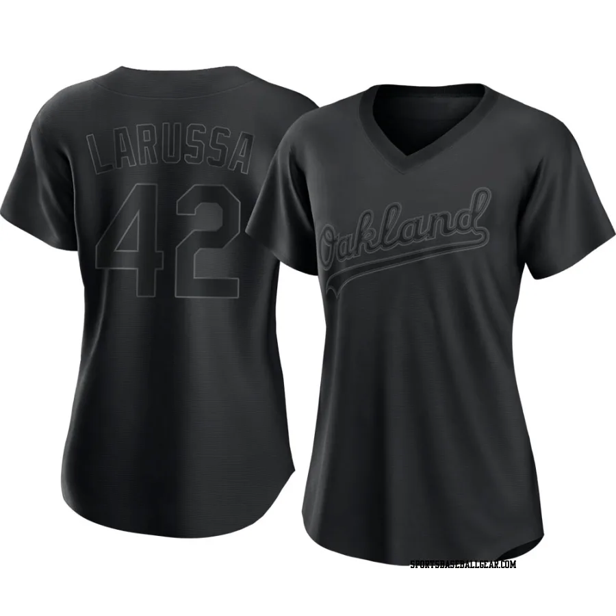 Tony Larussa Women's Oakland Athletics Black Authentic Pitch Fashion Jersey