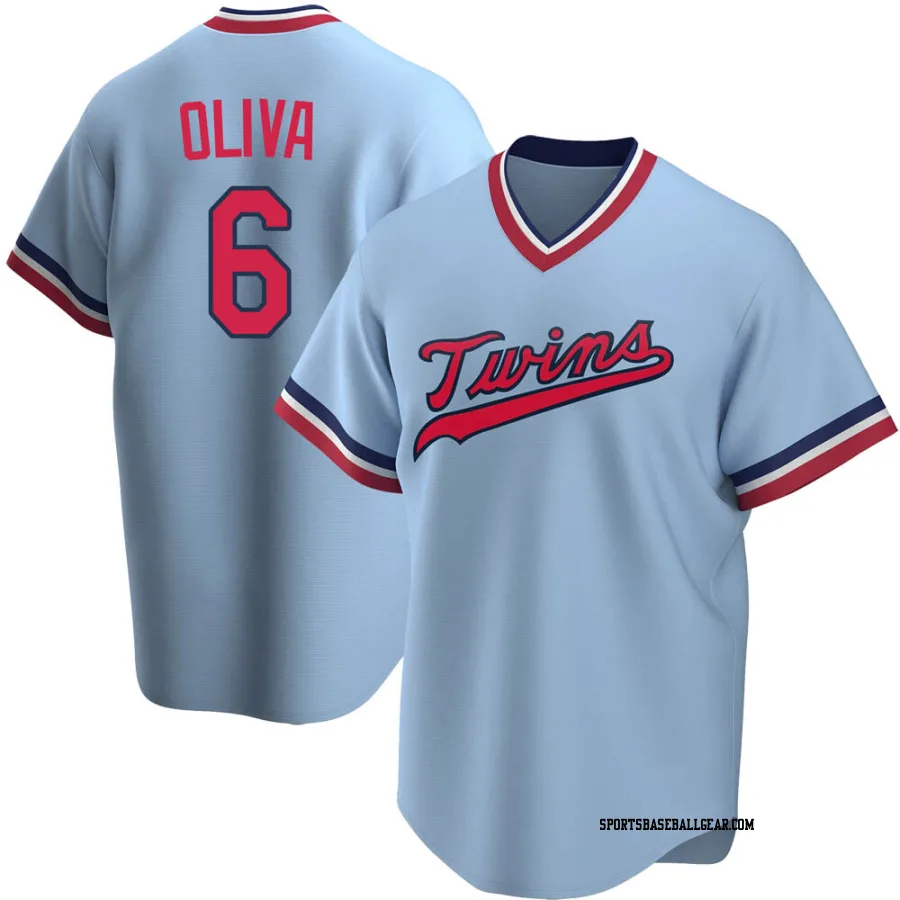 Tony Oliva Men's Minnesota Twins Light Blue Replica Road Cooperstown Collection Jersey